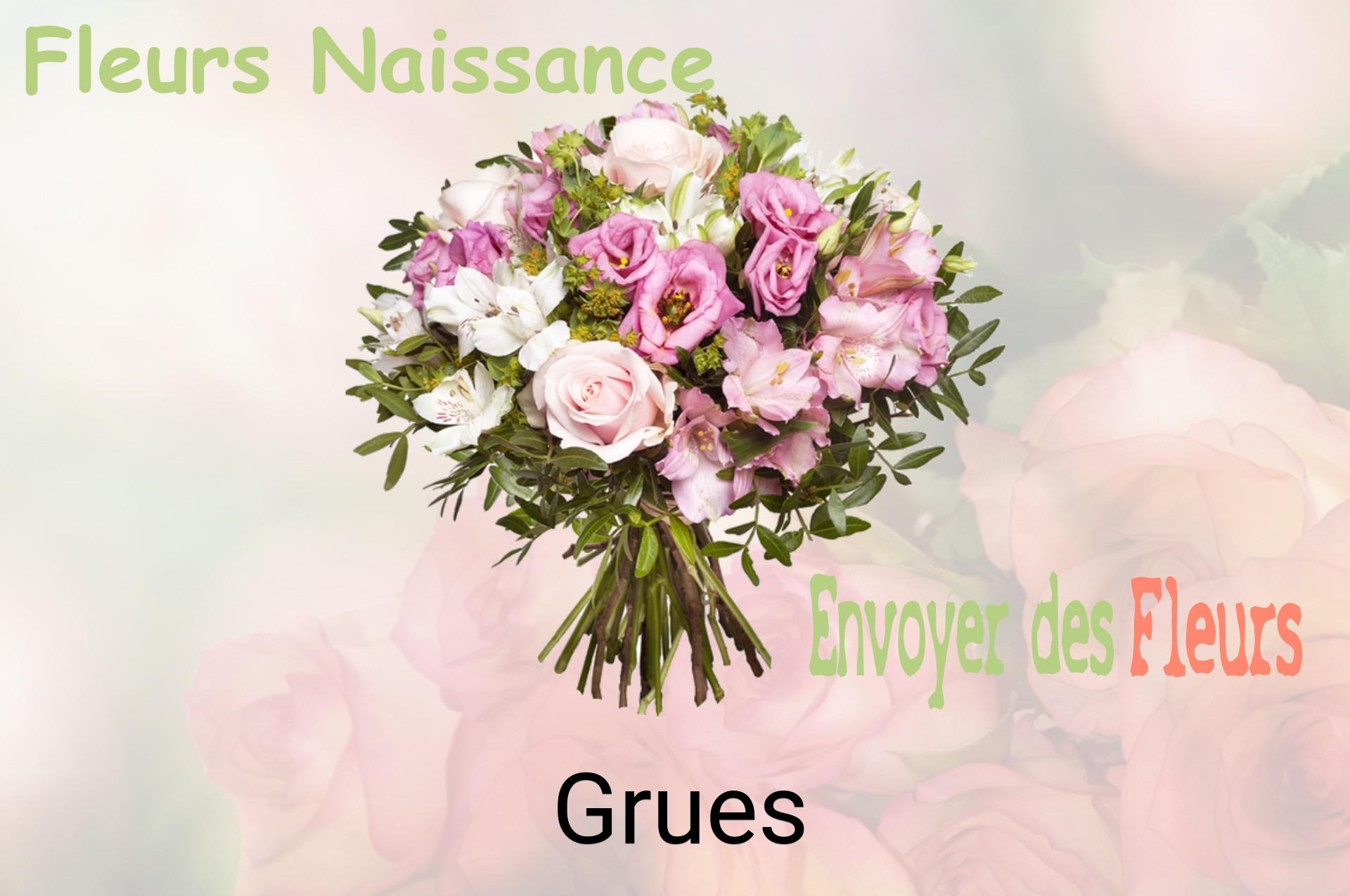 Bouquet de fleurs de naissance livré à Grues
