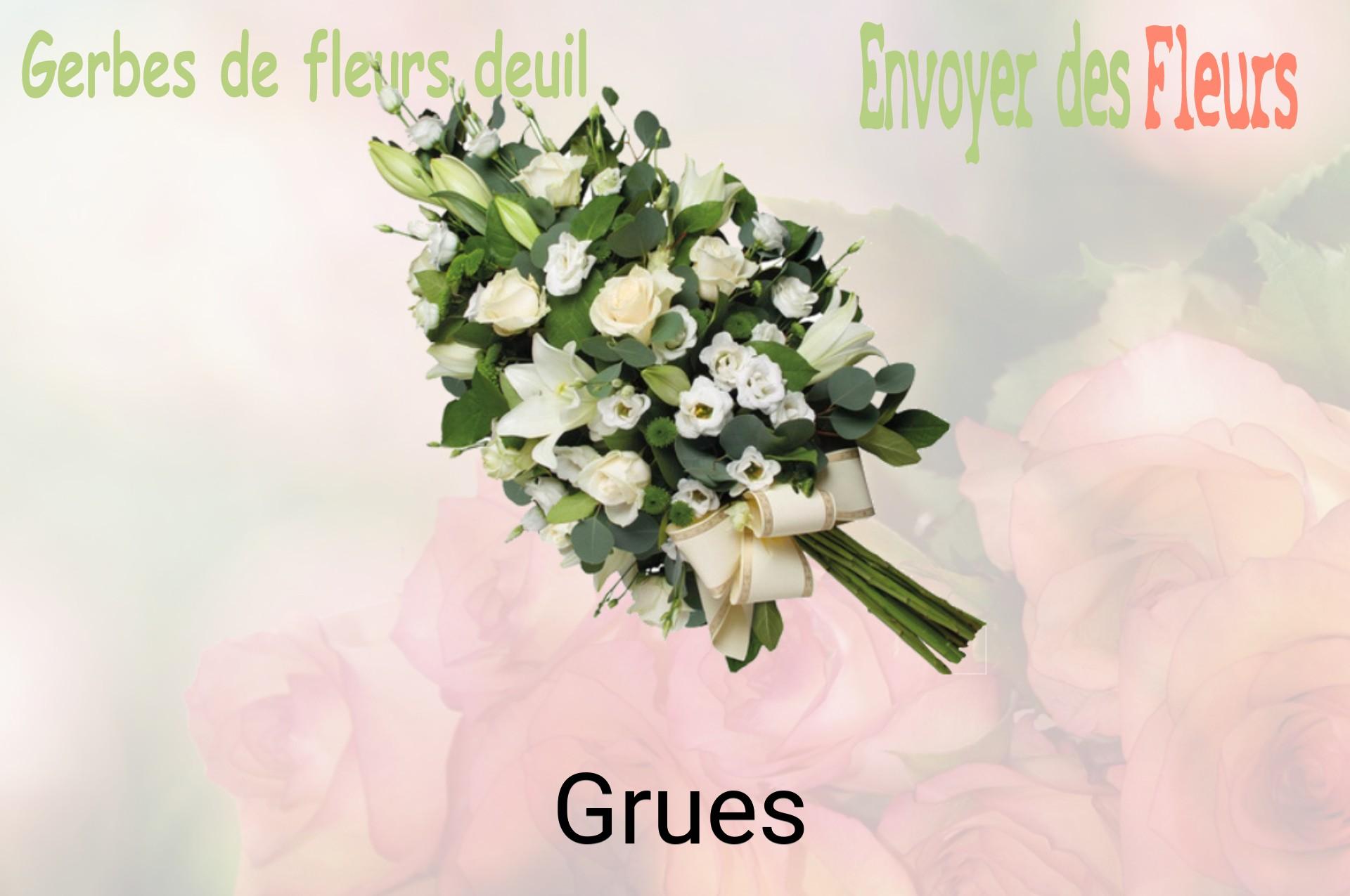 Gerbe de fleurs de deuil livrée à Grues